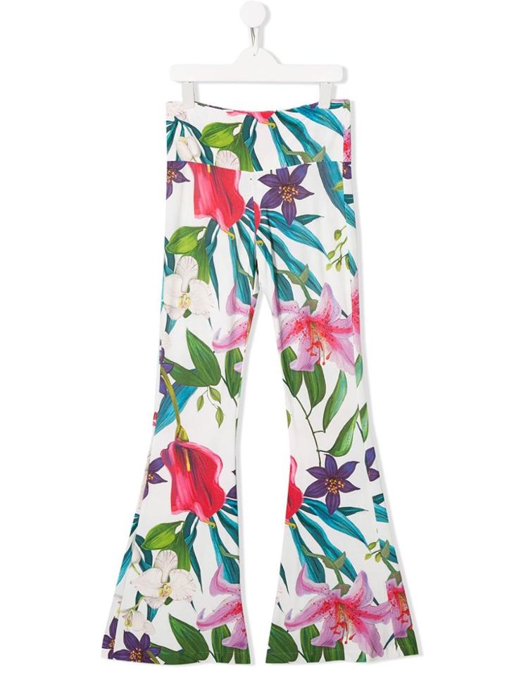 Mc2 Saint Barth Kids Printed Flared Trousers - White