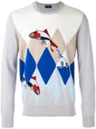 Ballantyne - Fish Intarsia Jumper - Men - Cotton/cashmere - 48, Grey, Cotton/cashmere