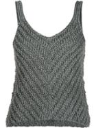Helmut Lang Knitted Tank Top, Women's, Size: Small, Green, Silk