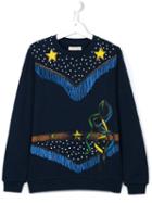 Stella Mccartney Kids 'betty' Cowgirl Print Sweatshirt, Girl's, Size: 14 Yrs, Blue