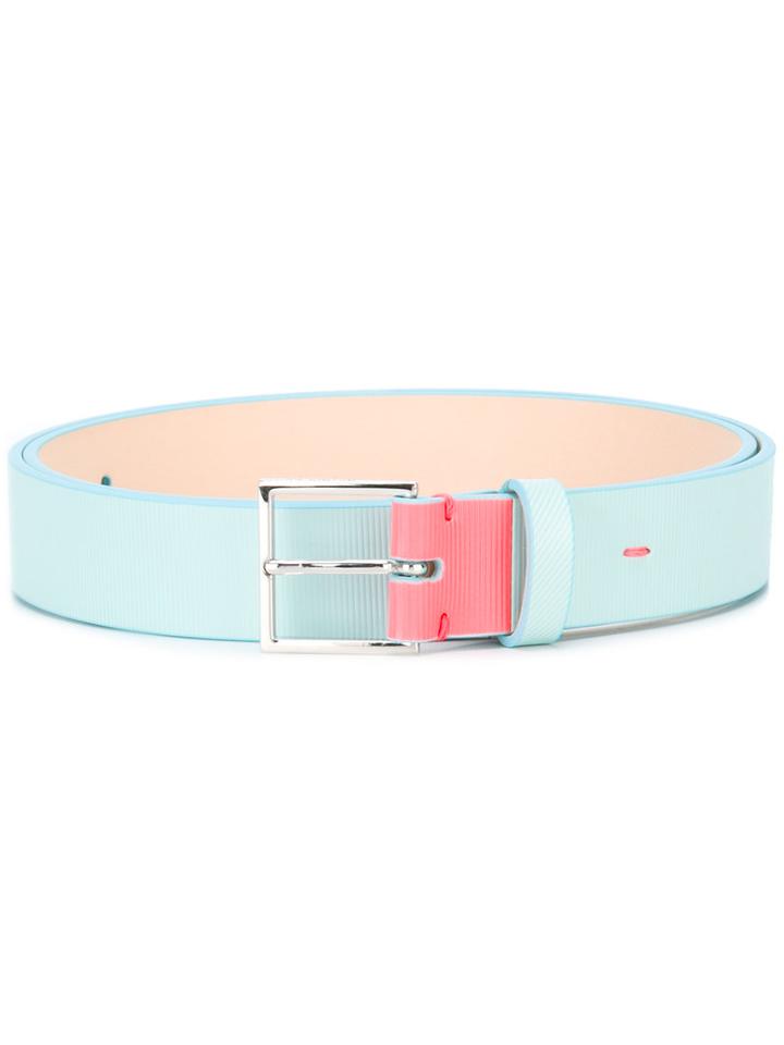 Contrasting Detail Belt - Men - Calf Leather/zamac - 95, Blue, Calf Leather/zamac, Ps By Paul Smith