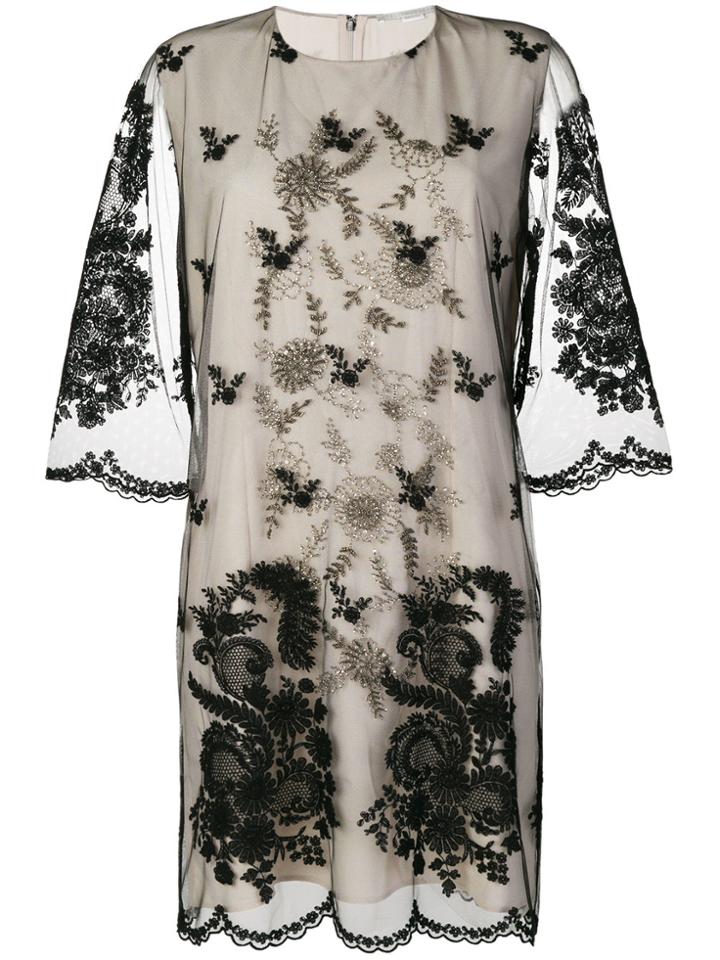 Stella Mccartney Embroidered Lace Dress - Black