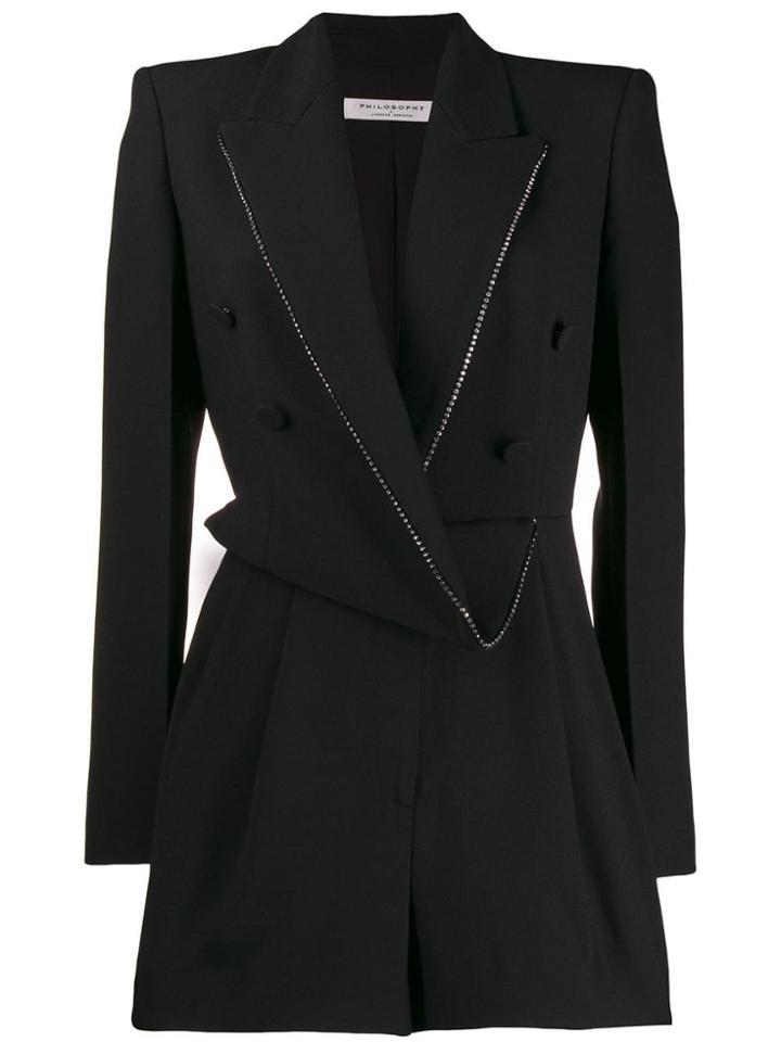 Philosophy Di Lorenzo Serafini Draped Blazer Playsuit - Black