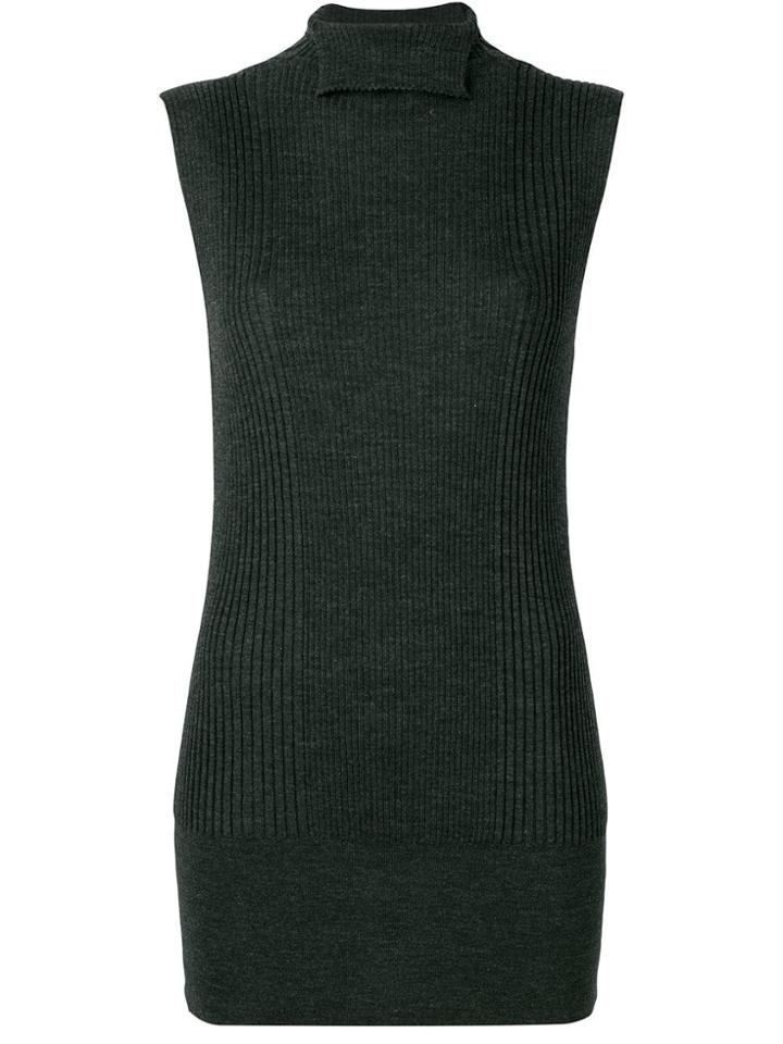 Poiret Sleeveless Turtle-neck Sweater - Grey