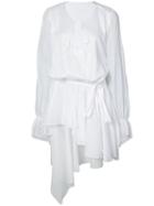 Alexandre Vauthier - Draped Asymmetric Dress - Women - Cotton - 38, White, Cotton