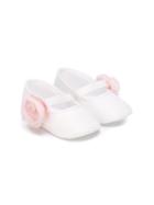 Il Gufo Flower Appliqué Ballerinas, Girl's, Size: 17, White