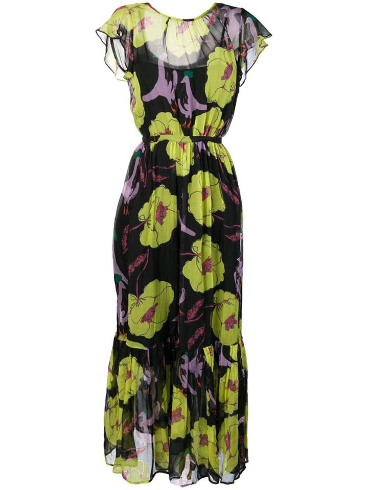 L'autre Chose Floral Print Dress - Black