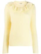 Miu Miu Ruffled Neck Jumper - Yellow