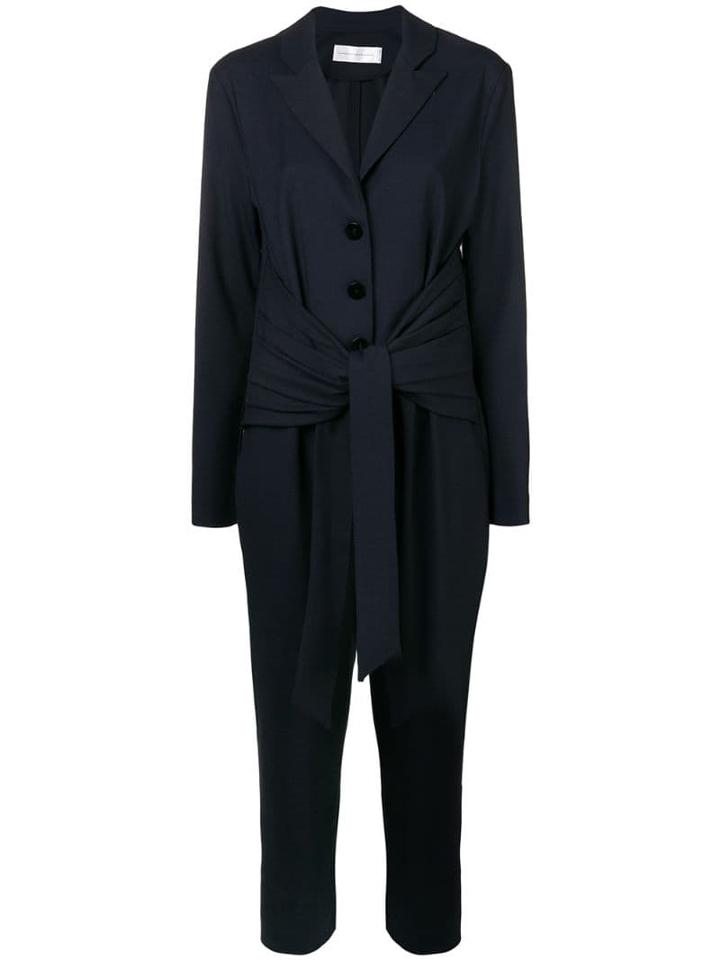 Victoria Victoria Beckham Tie Waist Jumpsuit - Blue
