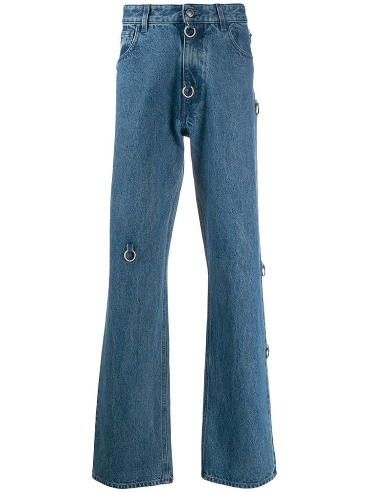 Raf Simons Hoop Embellished Jeans - Blue