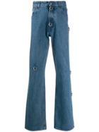 Raf Simons Hoop Embellished Jeans - Blue