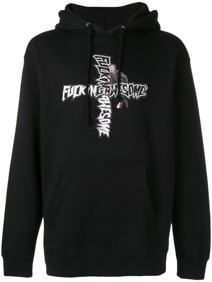 Fucking Awesome Logo Print Hoodie - Black