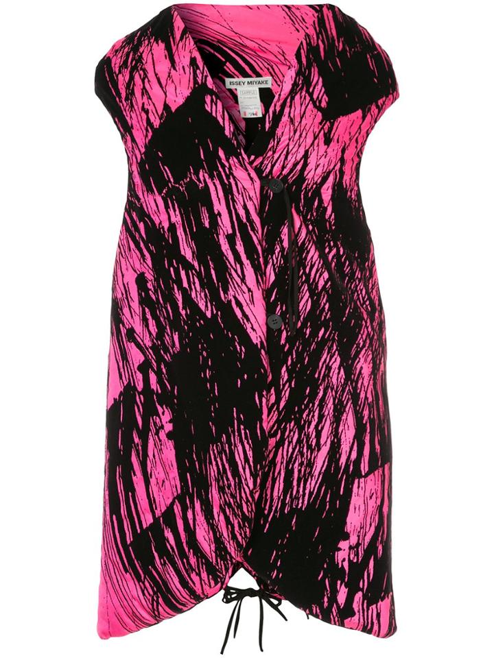 Issey Miyake Vintage Sleeveless Fitted Jacket - Pink & Purple