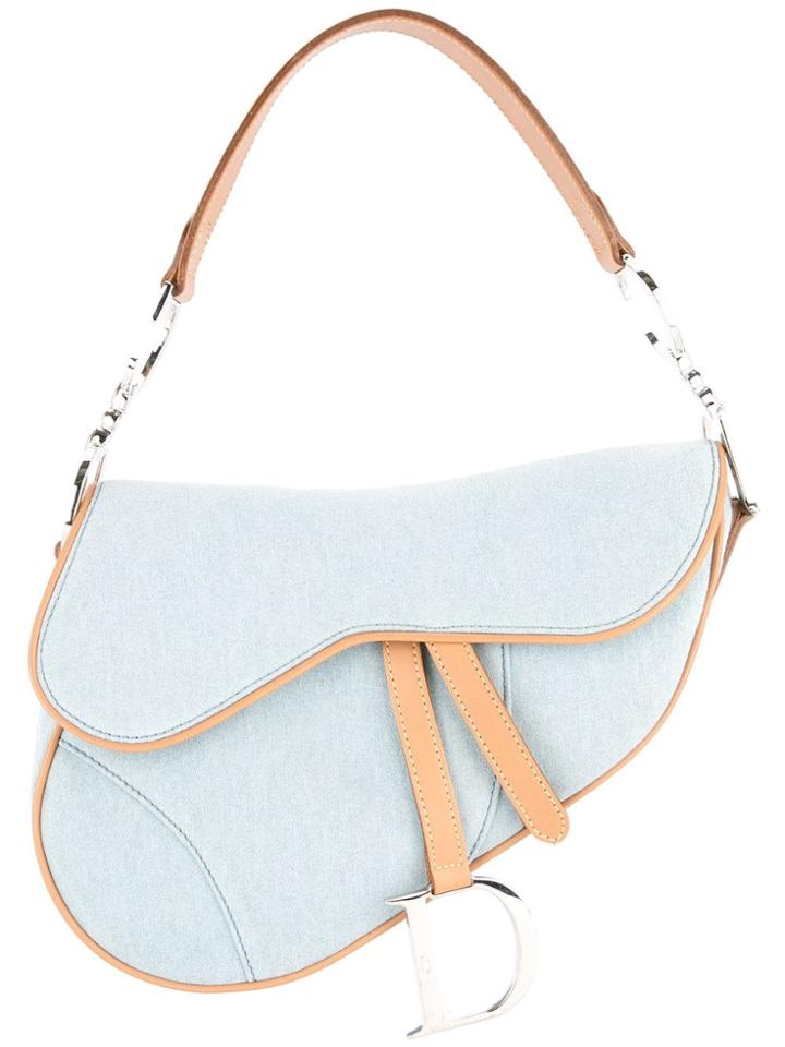 Christian Dior Vintage Denim Saddle Bag - Blue