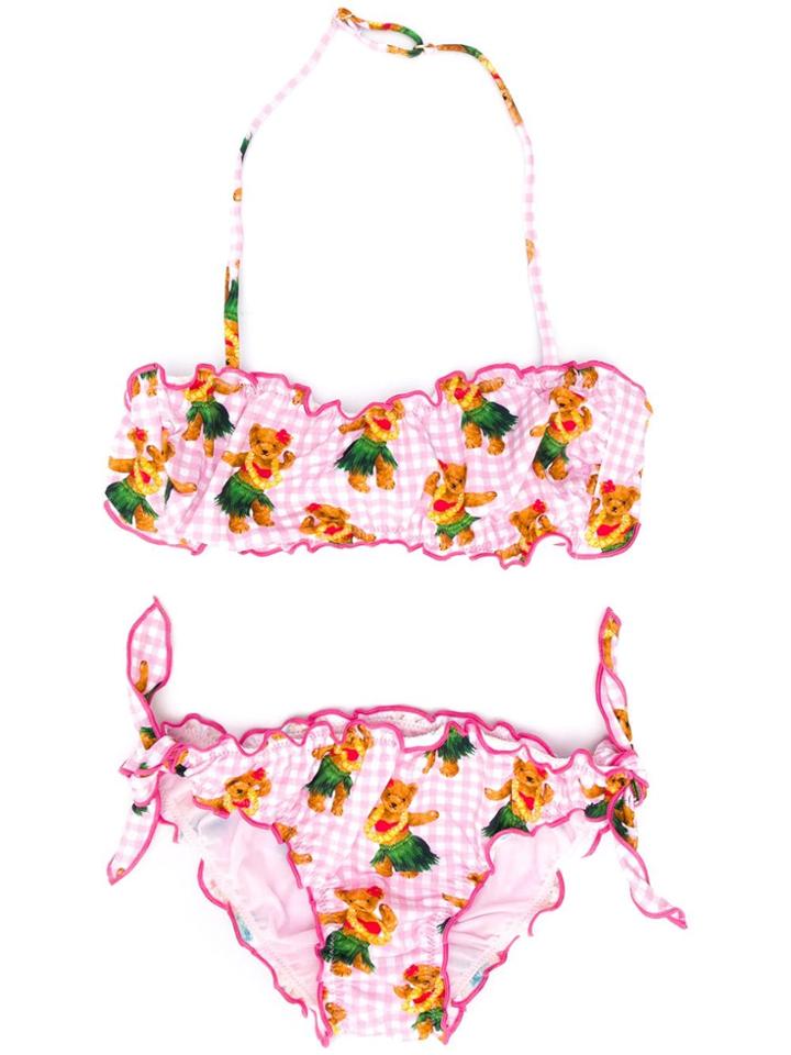 Mc2 Saint Barth Kids Teddy Bear Print Bikini Set - Pink