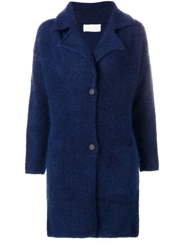 Chiara Bertani Wide Lapel Cardi-coat - Blue
