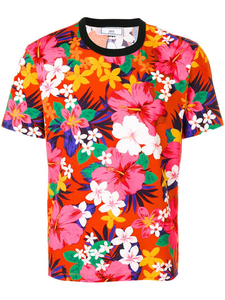 Ami Alexandre Mattiussi Oversized T-shirt Flowers Print - Multicolour