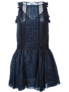 Dondup Gwendoline Pom Pom Dress, Women's, Size: 44, Blue, Ramie/polyester/cotton