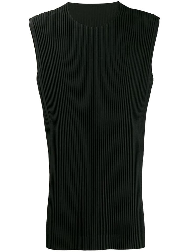 Homme Plissé Issey Miyake Pleated Vest Top - Black