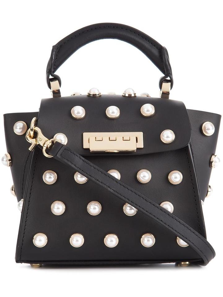 Zac Zac Posen Mini 'eartha Iconic Top Handle' Pearly Crossbody Bag, Women's, Black, Calf Leather