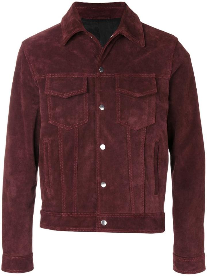 Ami Alexandre Mattiussi Suede Jacket - Red