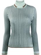 Marco De Vincenzo Rollneck Ribbed Knit Sweater - Blue