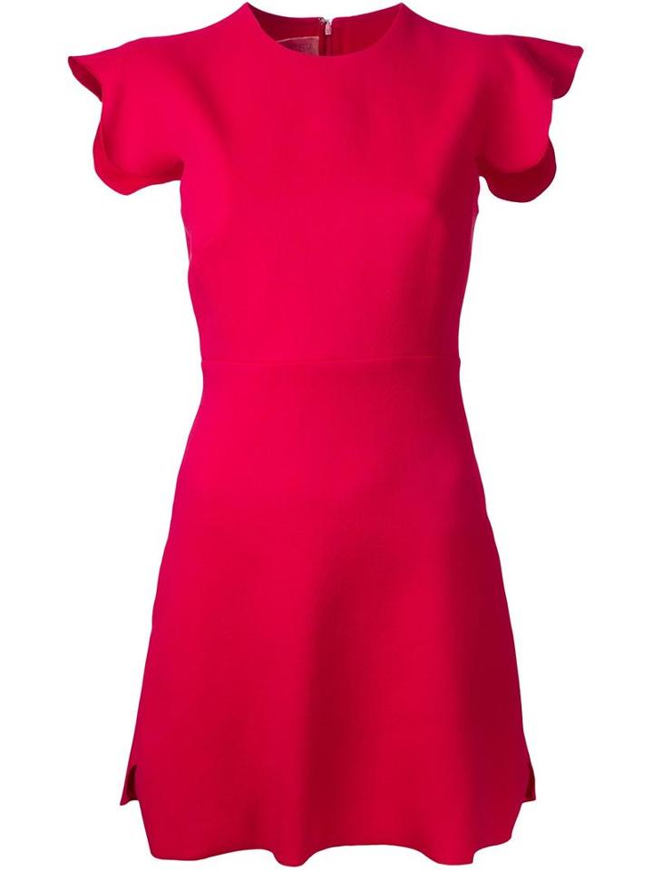 Giambattista Valli Pleated Sleeves Dress, Women's, Size: 40, Red, Viscose/cotton/polyamide