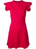 Giambattista Valli Pleated Sleeves Dress, Women's, Size: 40, Red, Viscose/cotton/polyamide