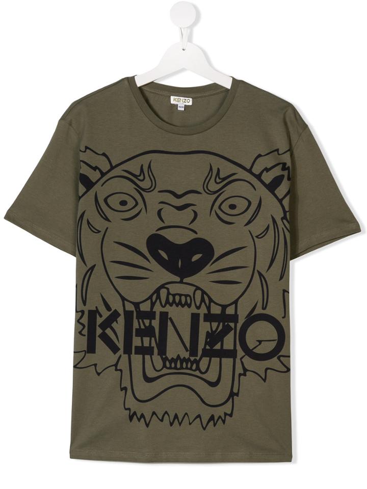 Kenzo Kids Teen Tiger Print T-shirt - Green