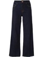 Don't Cry Bootcut Cropped Trousers, Women's, Size: 27, Blue, Cotton/polyester/spandex/elastane