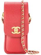 Chanel Vintage Chain Shoulder Phone Case - Red
