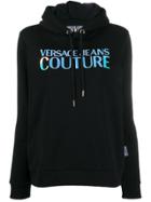 Versace Jeans Printed Logo Hoodie - Black