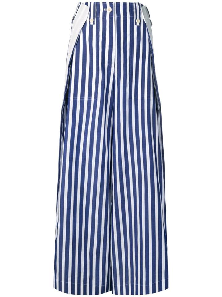 Sacai Striped Palazzo Pants - Blue