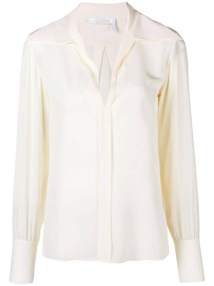 Chloé Wide Lapel Shirt - Neutrals
