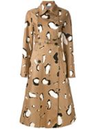 Sportmax Printed Belted Coat, Women's, Size: 40, Brown, Cotton/viscose/polyacrylic