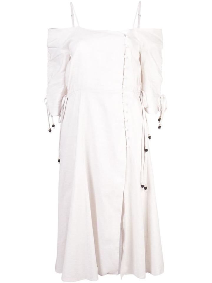 Jonathan Simkhai Off-shoulder Front Slit Dress - White