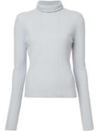 Sies Marjan Ribbed Roll Neck Jumper, Women's, Size: Medium, Blue, Wool