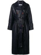 Rejina Pyo Faux Leather Double-breasted Coat - Blue