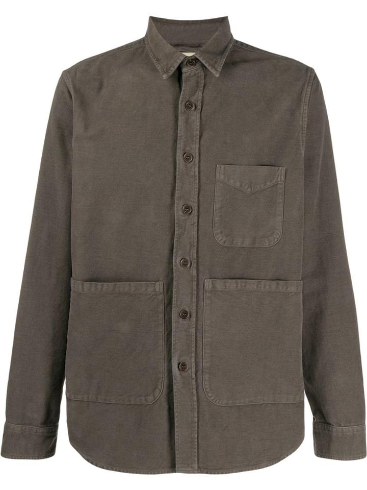 Aspesi Front Pocket Button Shirt - Grey