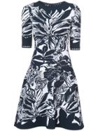 Oscar De La Renta Floral A-line Dress - Blue