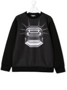 Neil Barrett Kids Teen Printed Neoprene Sweatshirt - Black