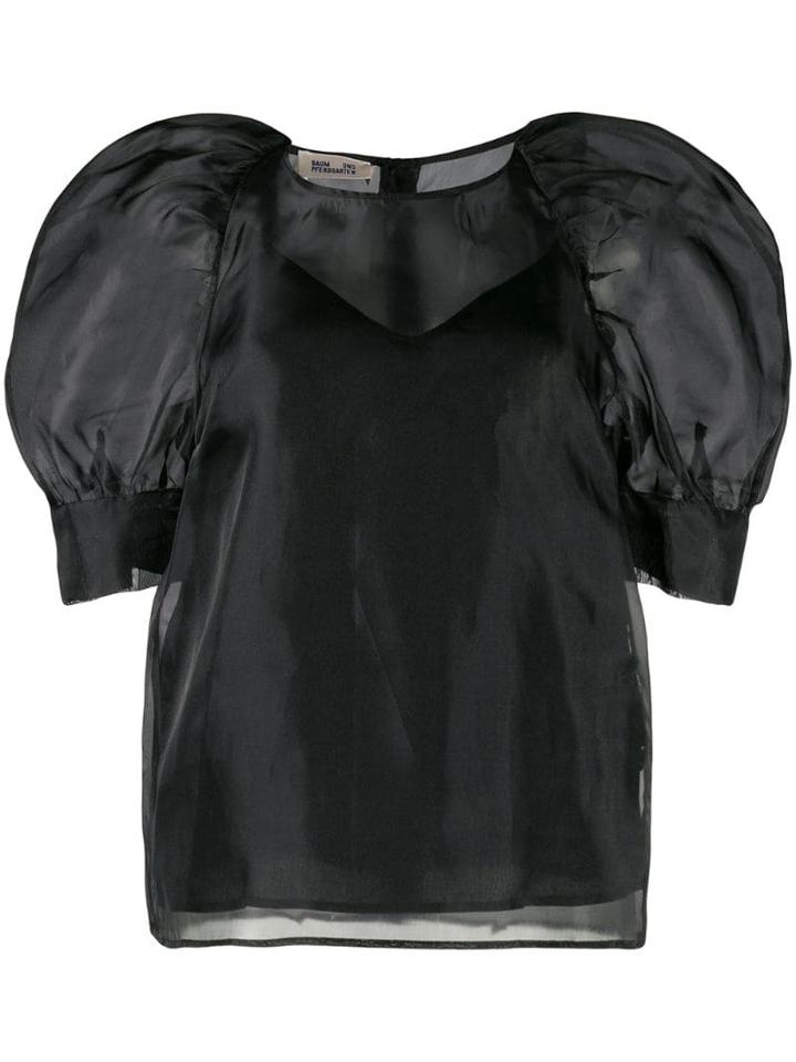 Baum Und Pferdgarten Puff-shoulder Blouse - Black