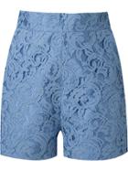 Martha Medeiros High Waist 'marescot' Lace Shorts - Blue