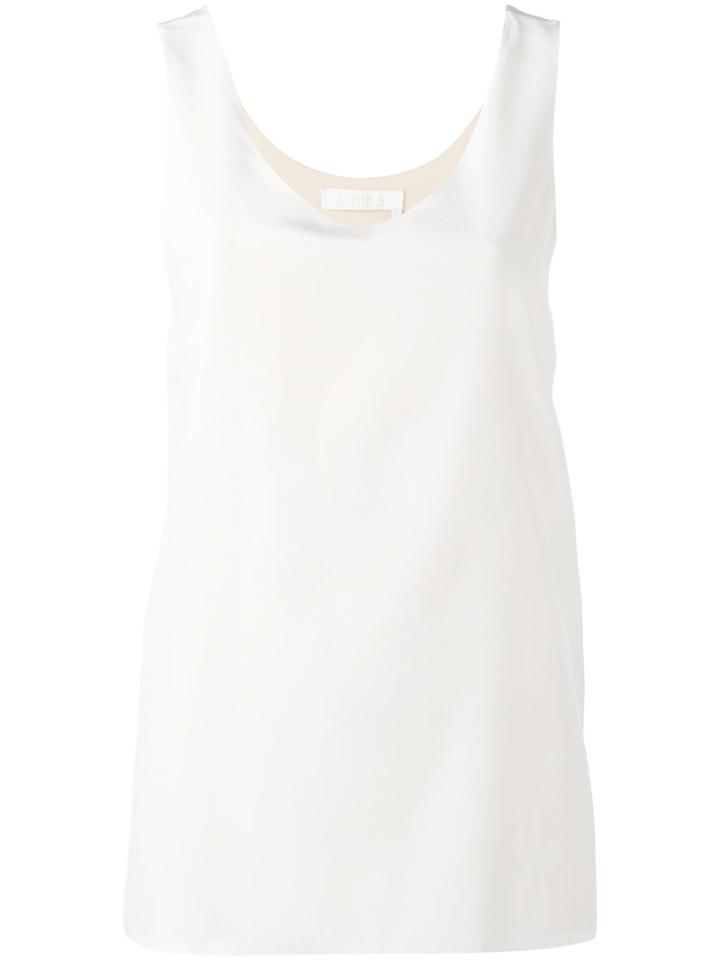 Chloé V-neck Camisole, Women's, Size: 40, White, Silk/acetate