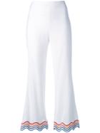 Sara Battaglia Rainbow Trim Cropped Trousers - White