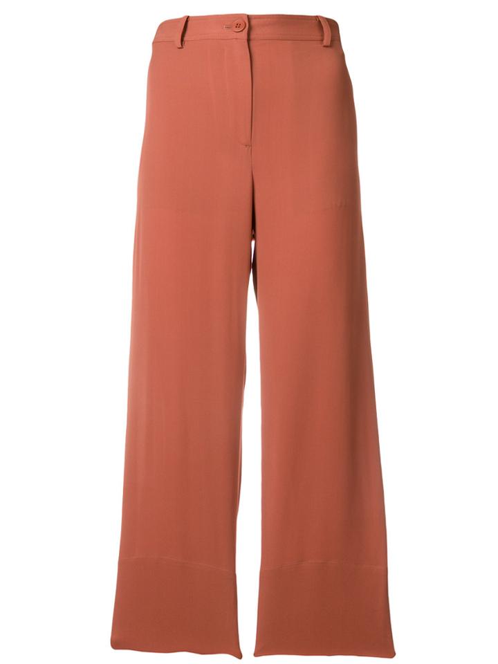 Theory Straight Cropped Trousers - Yellow & Orange