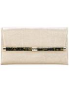 Diane Von Furstenberg Lizard Skin Effect Clutch Bag, Women's, Grey