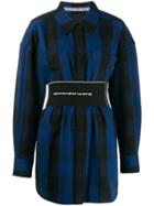 Alexander Wang Checked Short Shirt Dress - Black