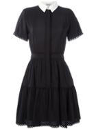 Kenzo A-line Shirt Dress, Women's, Size: 40, Black, Silk