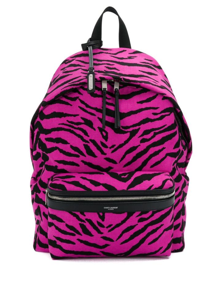 Saint Laurent Animal Print City Backpack - Pink